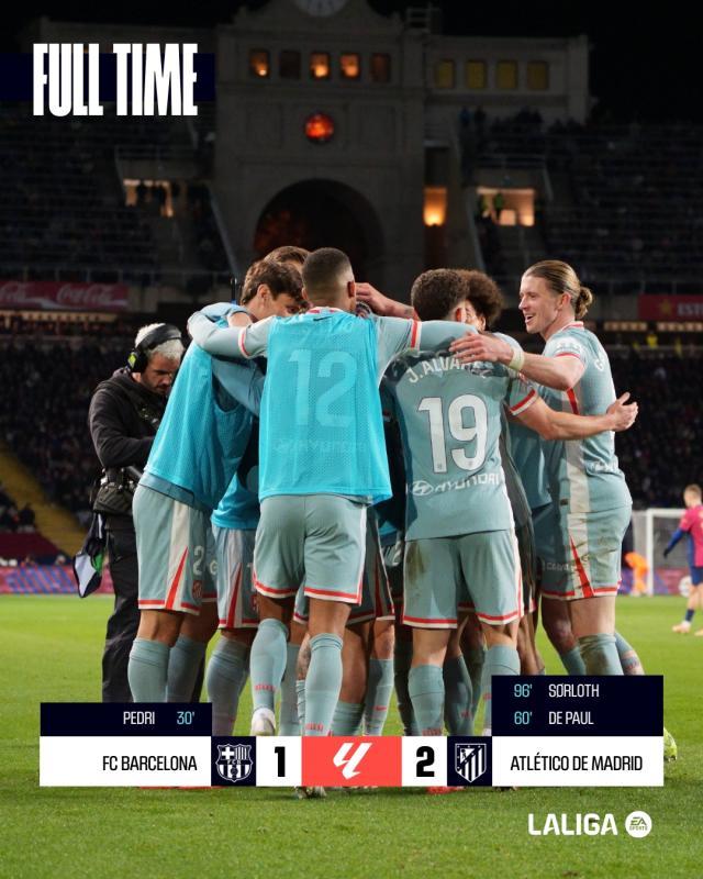 pg电子官网-【西甲】巴萨1比2主场遭马竞逆转，瑟洛特替补绝杀